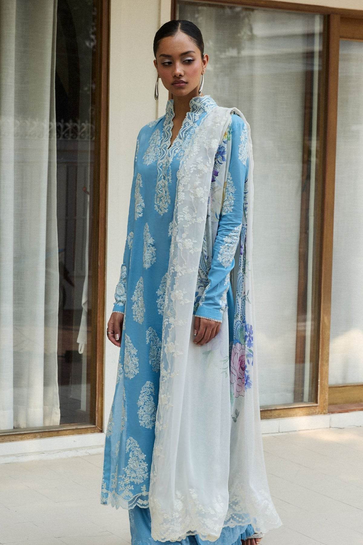 Zara Shahjahan Satori Embroidered Luxury Lawn Unstitched 3pcs - Jotey