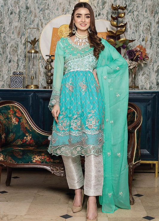 Rana Arts - Adab Semi Stitched Chiffon 3pcs - Jotey
