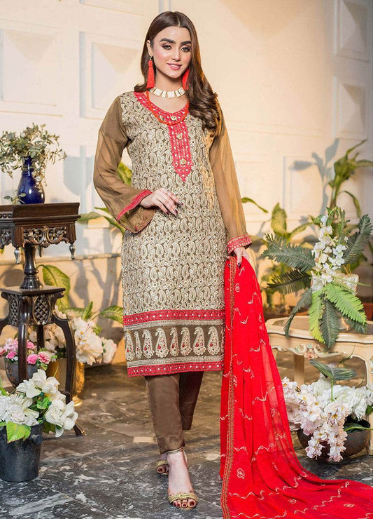 Rana Arts - Pari Wish Semi Stitched Chiffon 3pcs - Jotey