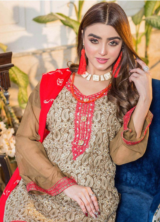 Rana Arts - Pari Wish Semi Stitched Chiffon 3pcs - Jotey