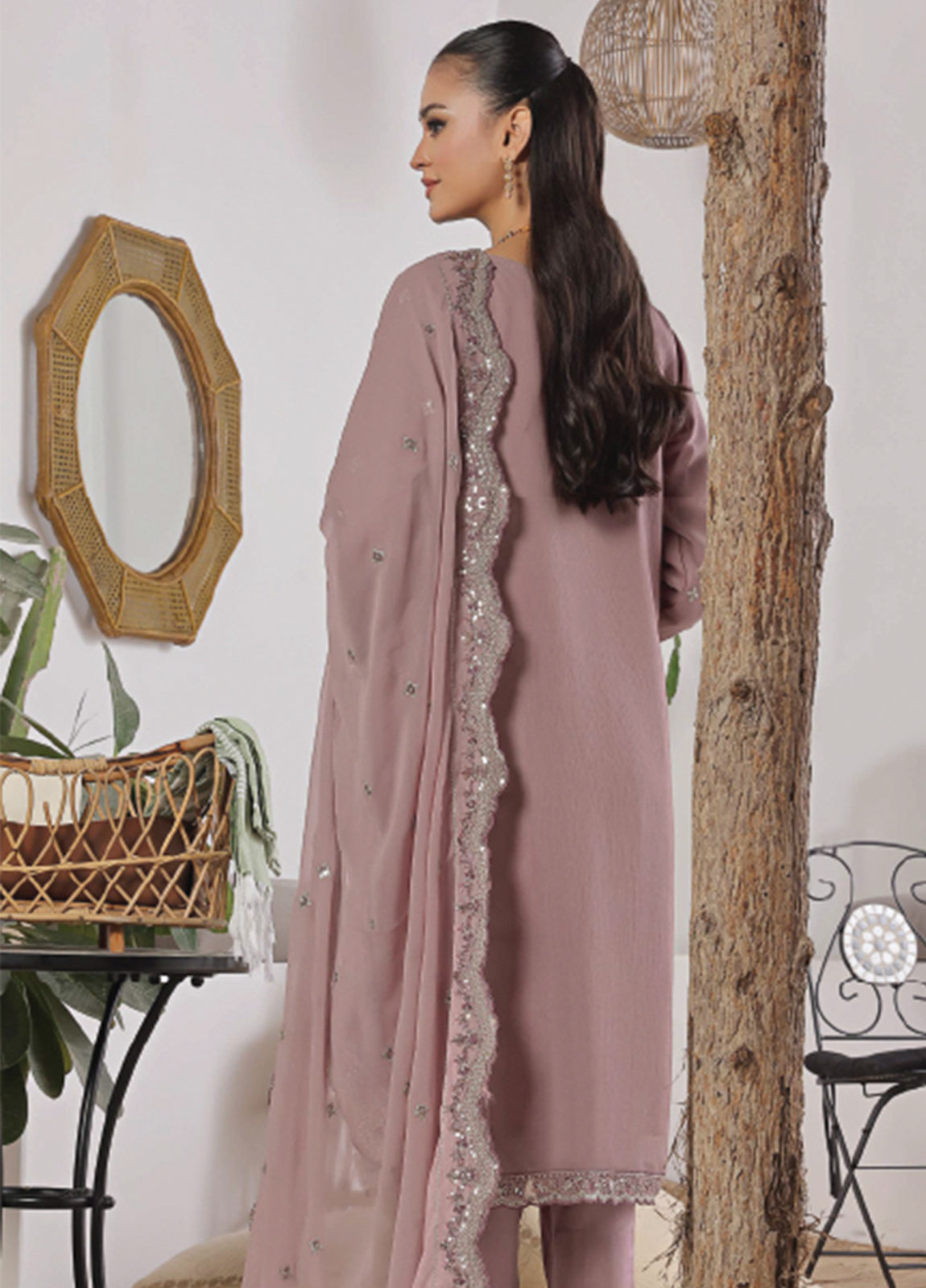 Azure By Bin Hameed Luxury Chiffon Embroidered  Semi-Stitched 3pcs