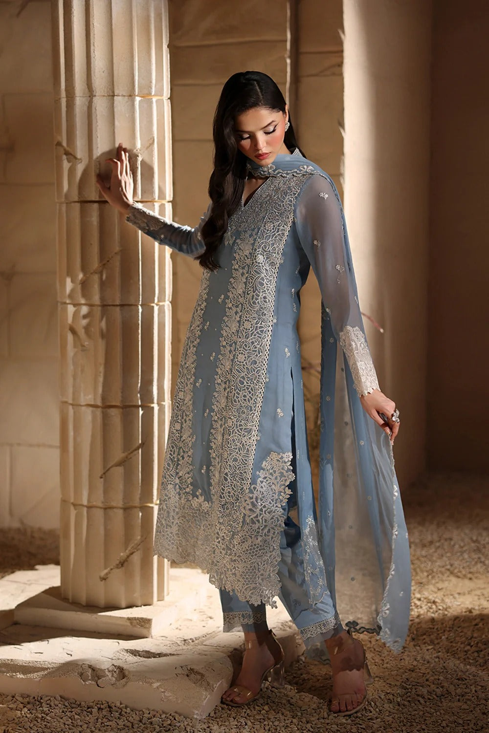 Azure Luxe 2025 Embroidered Chiffon Unstitched 3 Piece