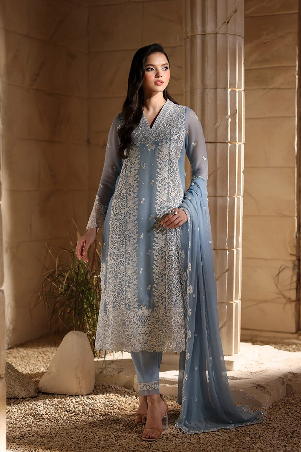 Azure Luxe 2025 Embroidered Chiffon Unstitched 3 Piece