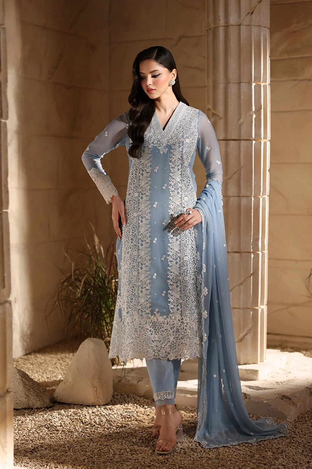 Azure Luxe 2025 Embroidered Chiffon Unstitched 3 Piece