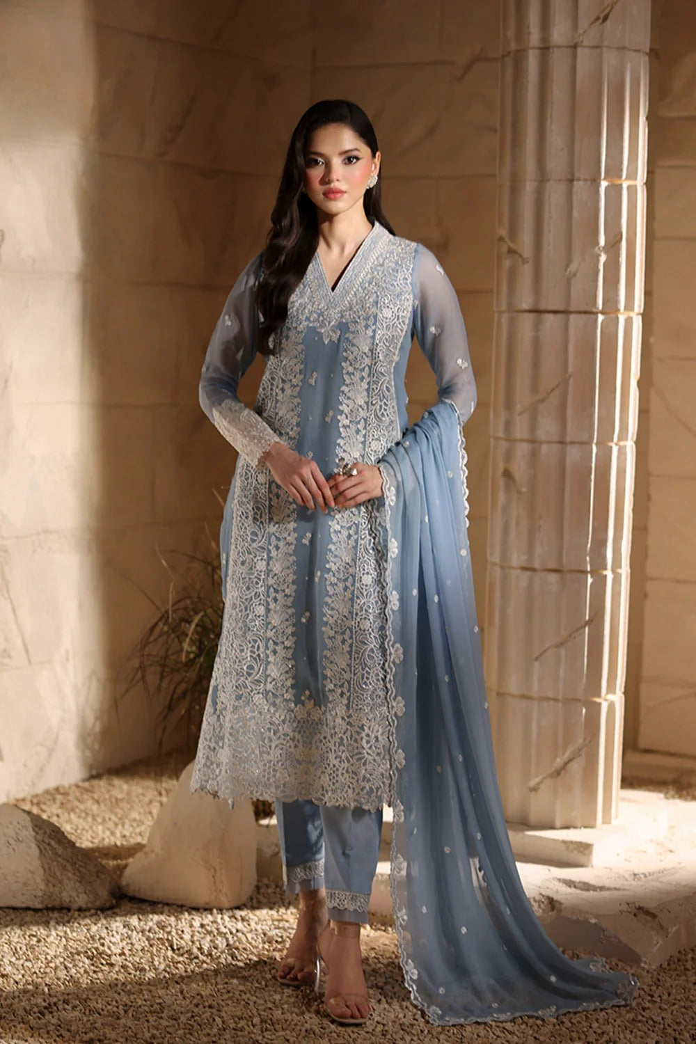 Azure Luxe 2025 Embroidered Chiffon Unstitched 3 Piece