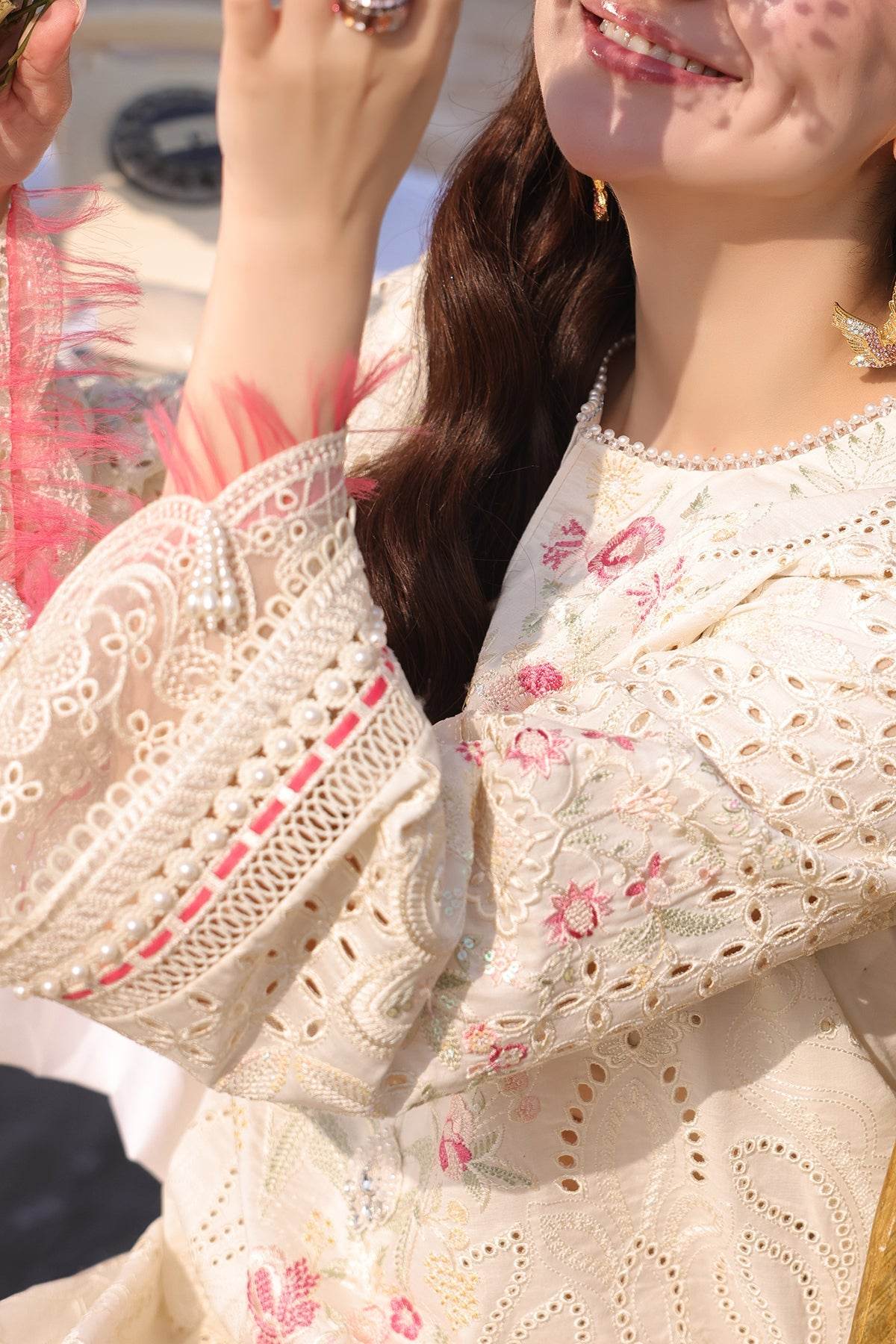 Hania By Imrozia Embroidered Luxury Lawn Unstitched 3pcs - Jotey