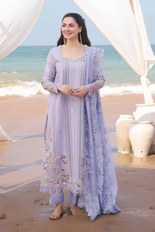 Hania By Imrozia Embroidered Luxury Lawn Unstitched 3pcs - Jotey