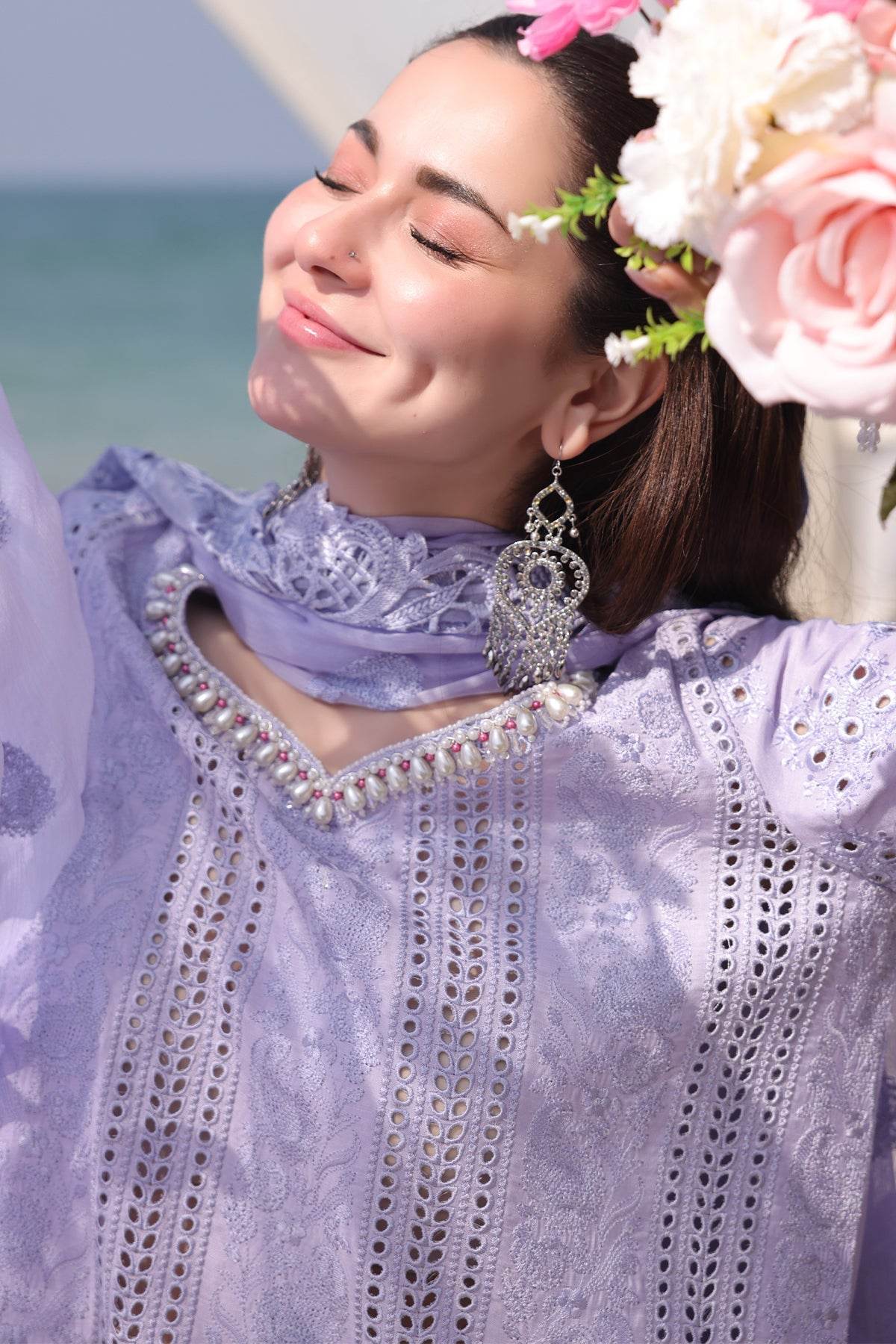 Hania By Imrozia Embroidered Luxury Lawn Unstitched 3pcs - Jotey