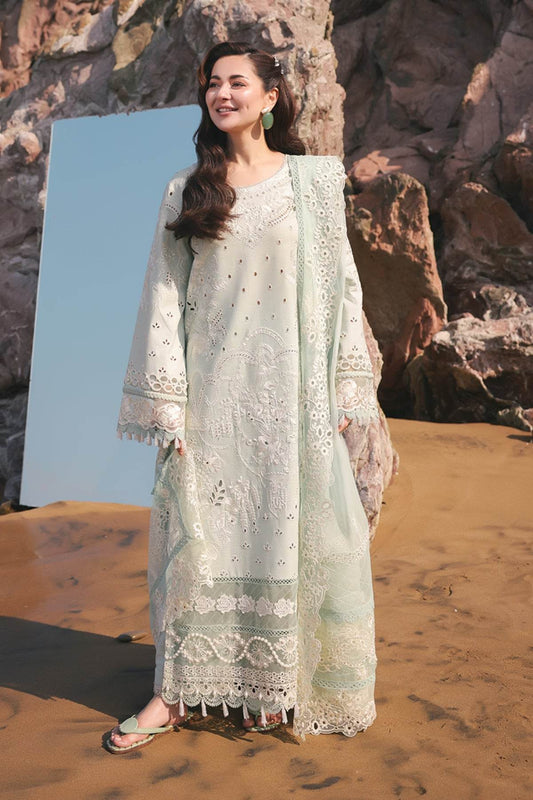 Hania By Imrozia Embroidered Luxury Lawn Unstitched 3pcs - Jotey