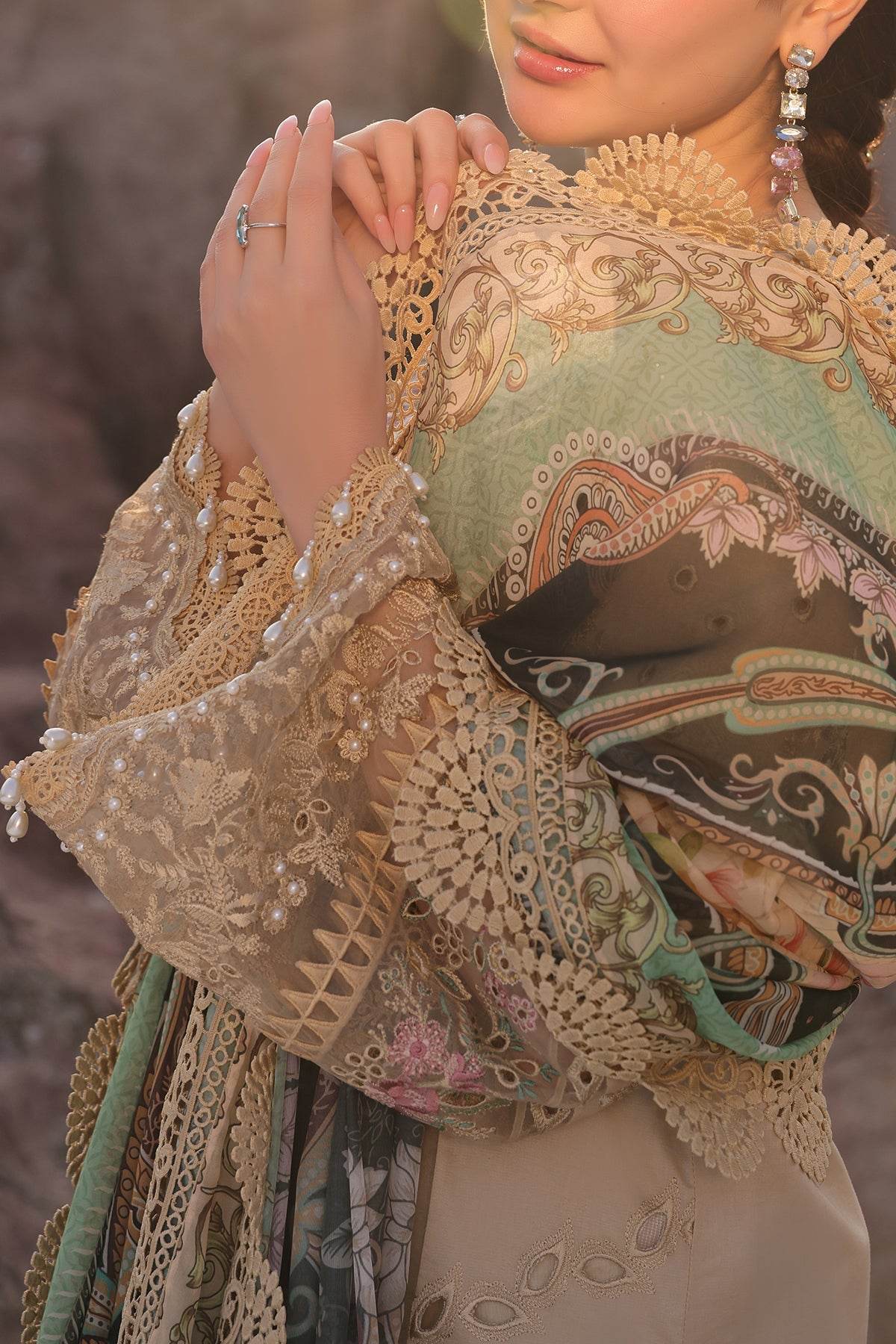 Hania By Imrozia Embroidered Luxury Lawn Unstitched 3pcs - Jotey