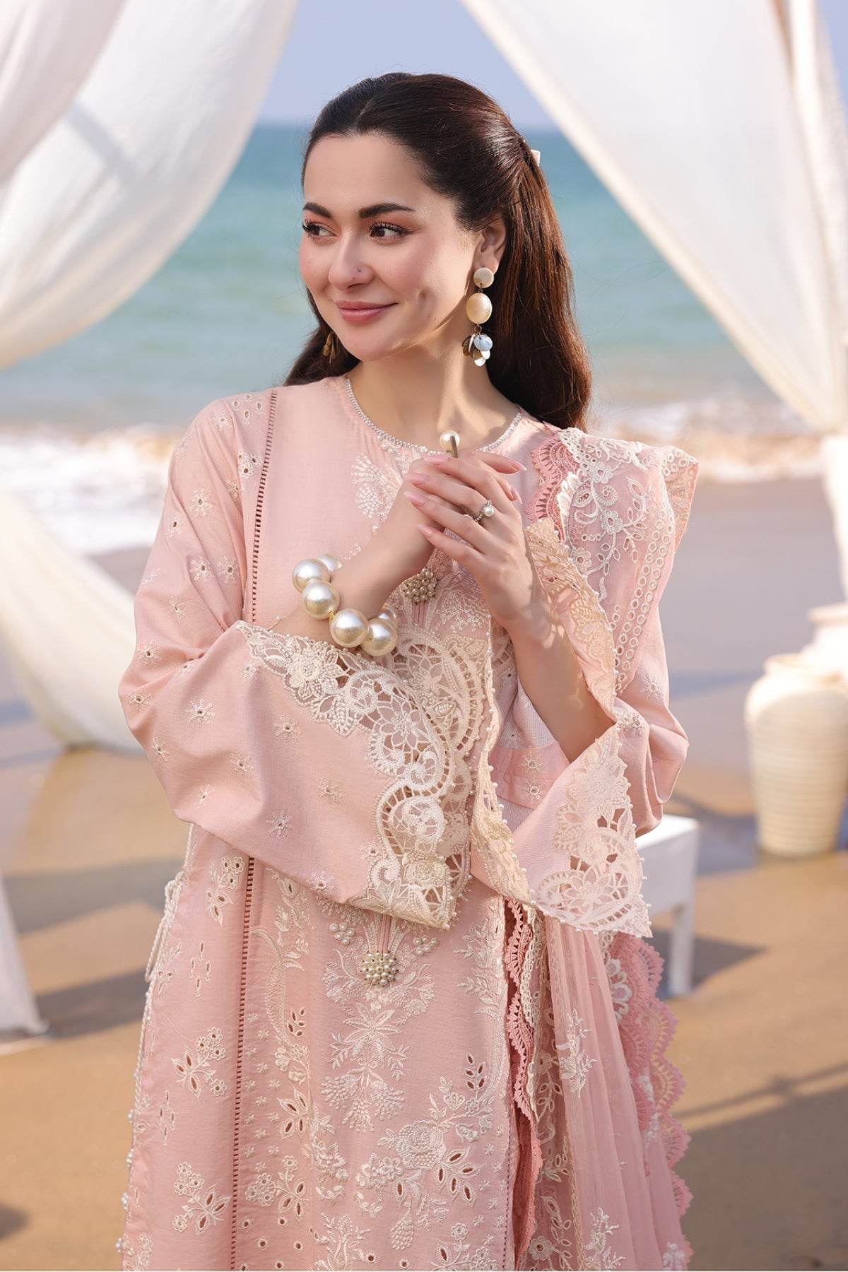 Hania By Imrozia Embroidered Luxury Lawn Unstitched 3pcs - Jotey