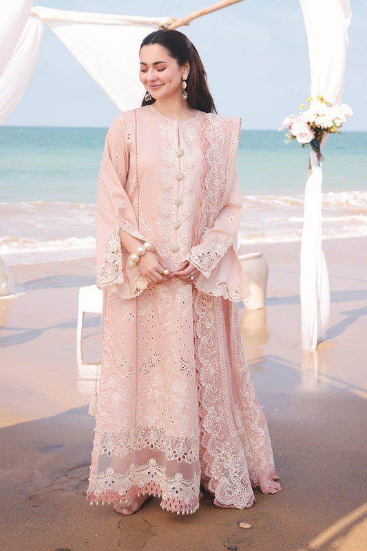 Hania By Imrozia Embroidered Luxury Lawn Unstitched 3pcs - Jotey