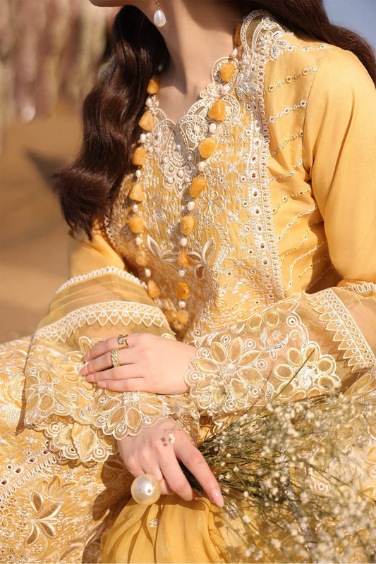 Hania By Imrozia Embroidered Luxury Lawn Unstitched 3pcs - Jotey