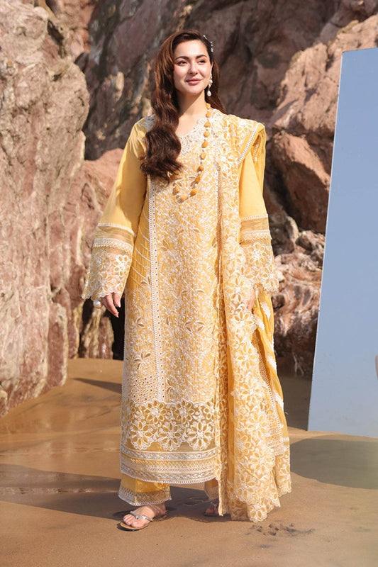 Hania By Imrozia Embroidered Luxury Lawn Unstitched 3pcs - Jotey