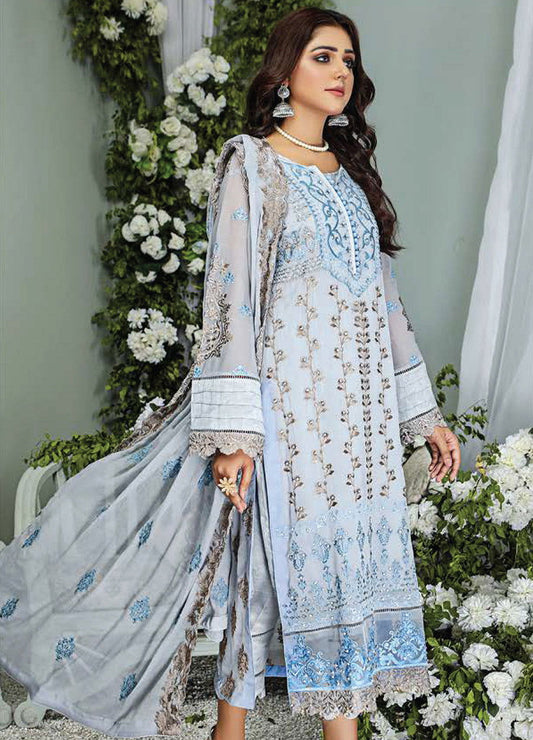 Sara Mehboob Semi Stitched 3pcs - Jotey