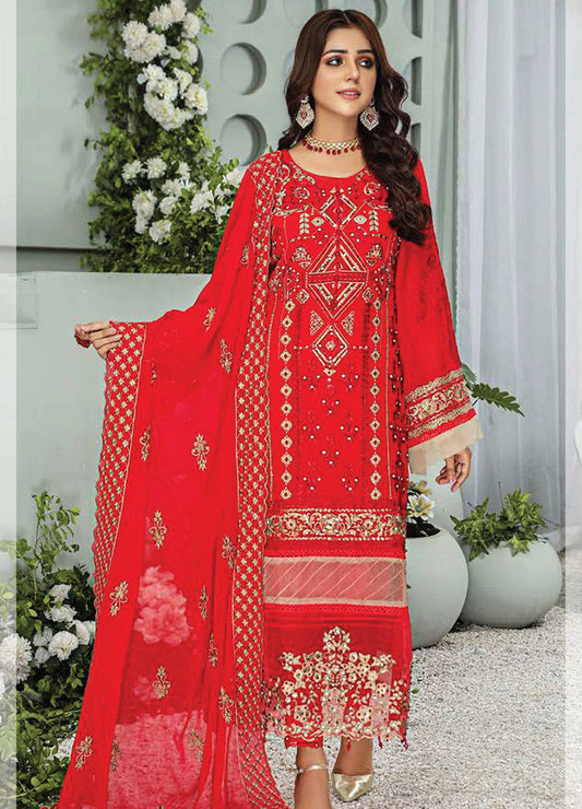 Sara Mehboob Semi Stitched 3pcs - Jotey