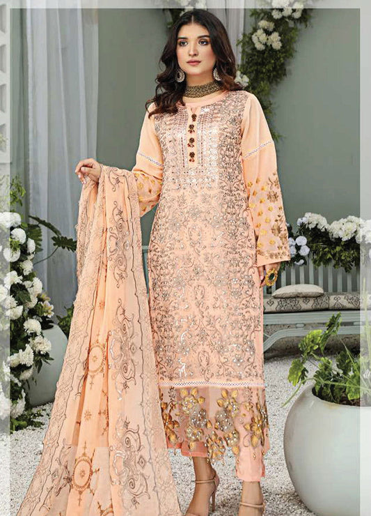 Sara Mehboob Semi Stitched 3pcs - Jotey