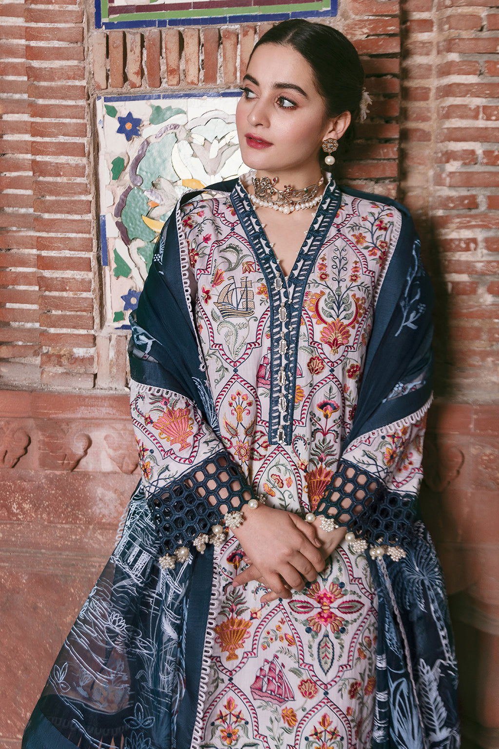 Shabnami By Afrozeh Embroidered Lawn 3Pcs - Jotey