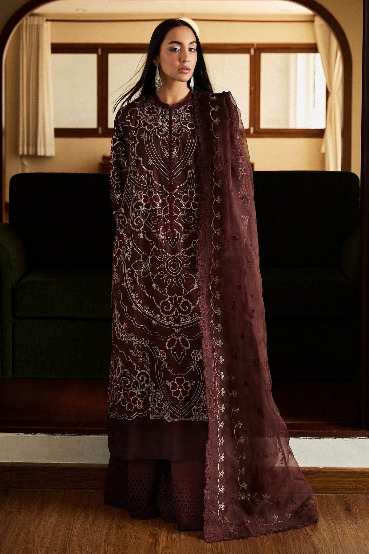 Zara Shahjahan Satori Embroidered Luxury Lawn Unstitched 3pcs - Jotey
