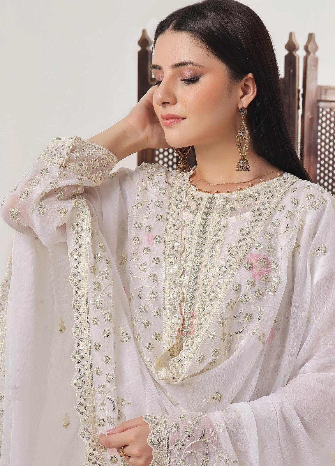 Sidra By Bin Hameed Luxury Chiffon Semi Stitched 3pcs - Jotey