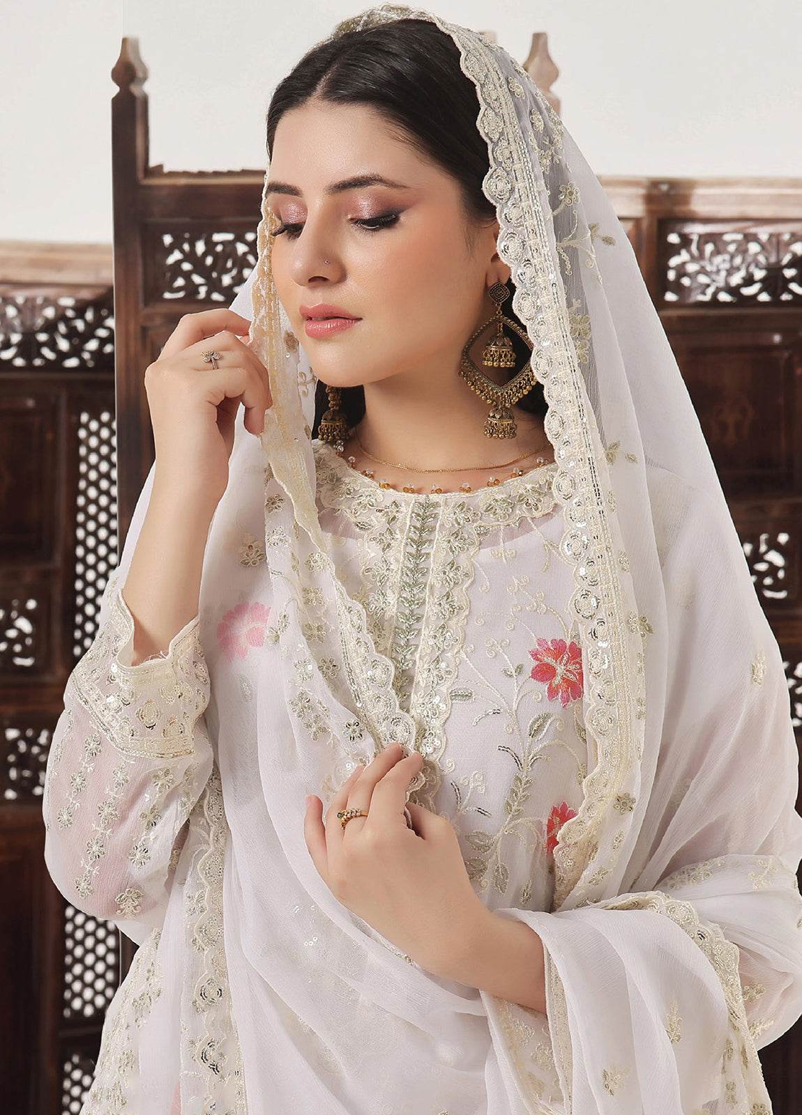 Sidra By Bin Hameed Luxury Chiffon Semi Stitched 3pcs - Jotey