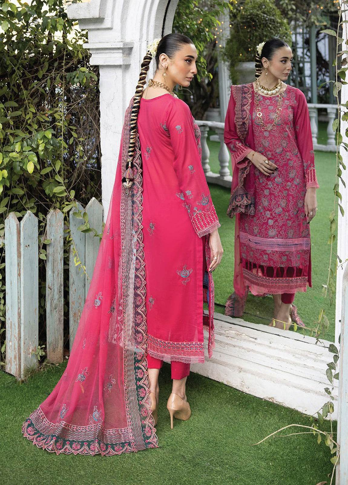 Valentina By Anaya Hoor Embroidered Swiss 3pcs - Jotey