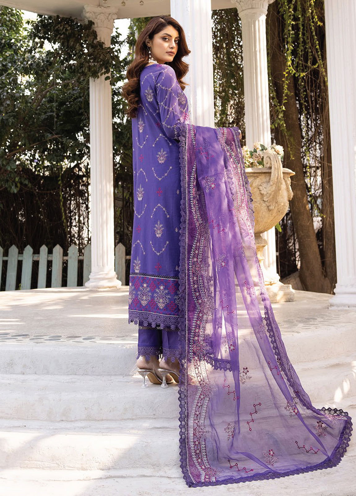 Valentina By Anaya Hoor Embroidered Swiss 3pcs - Jotey