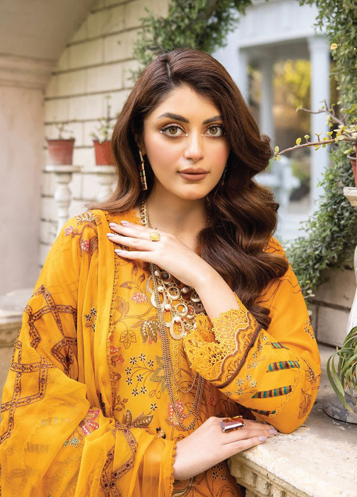Valentina By Anaya Hoor Embroidered Swiss 3pcs - Jotey