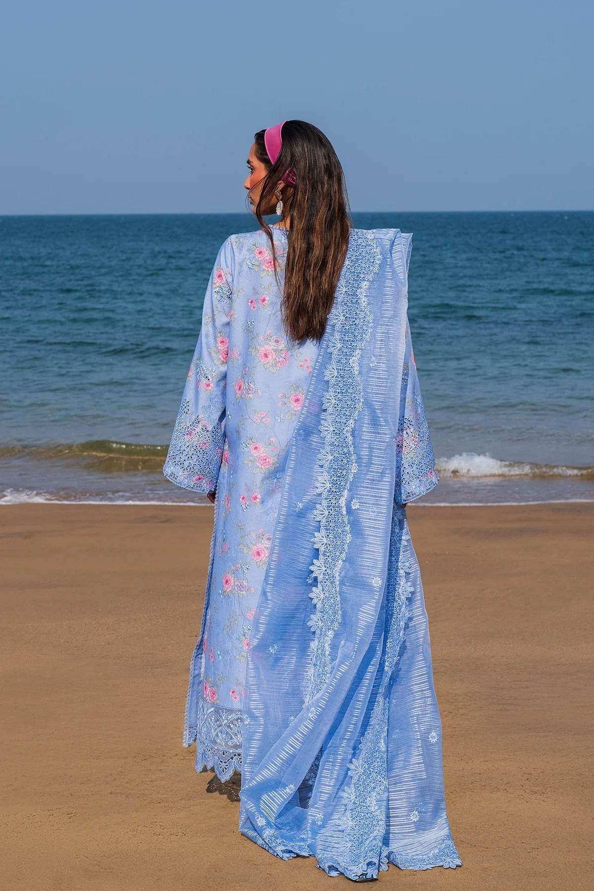 AFROZEH Endless Summer'25 Embroidered Printed Lawn 3pcs - Jotey