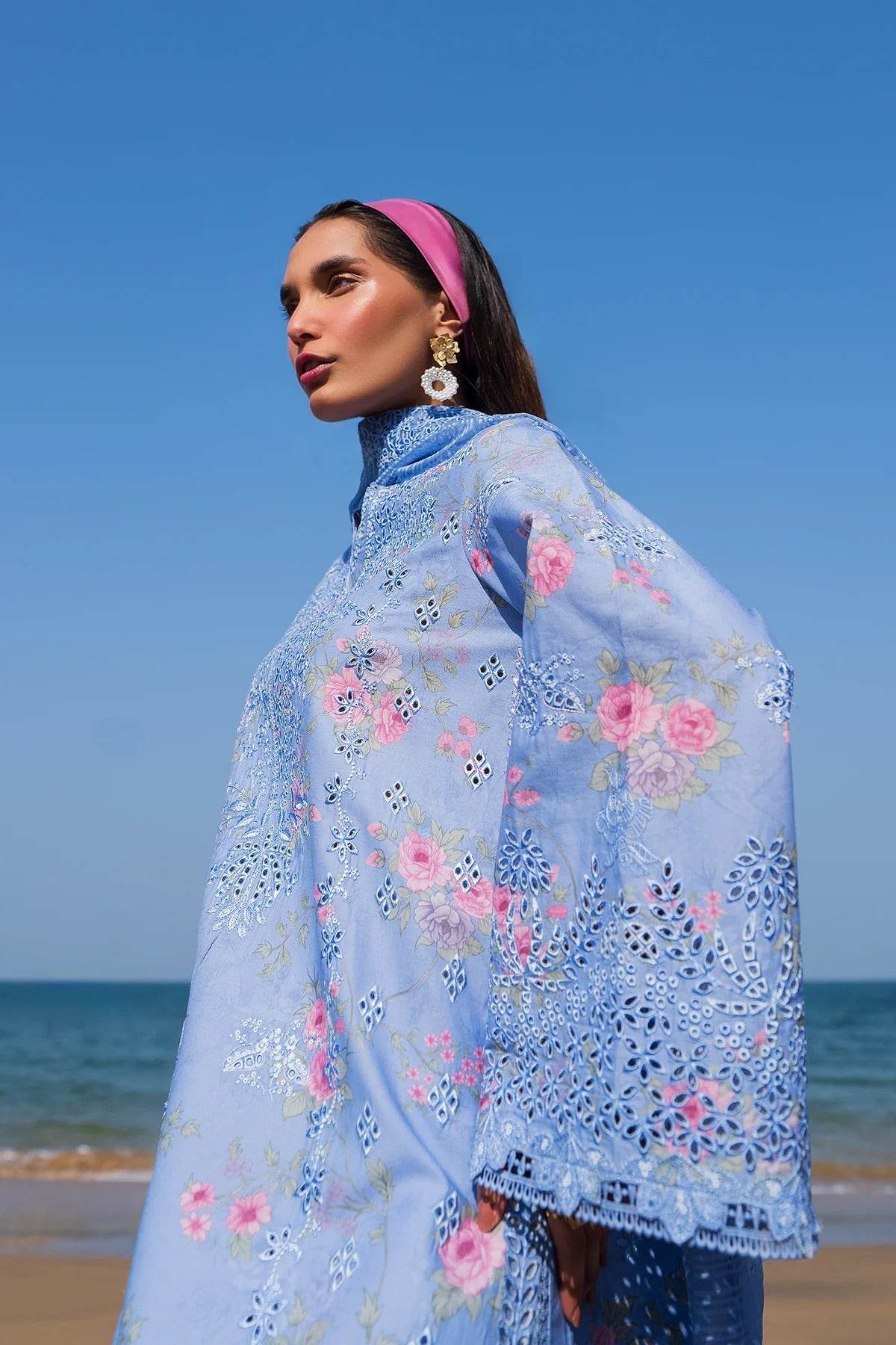 AFROZEH Endless Summer'25 Embroidered Printed Lawn 3pcs - Jotey