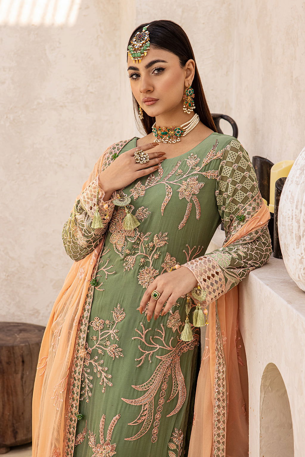 Zeenat Vol 18 Luxury  EMB. Semi Stitched 3pcs - Jotey