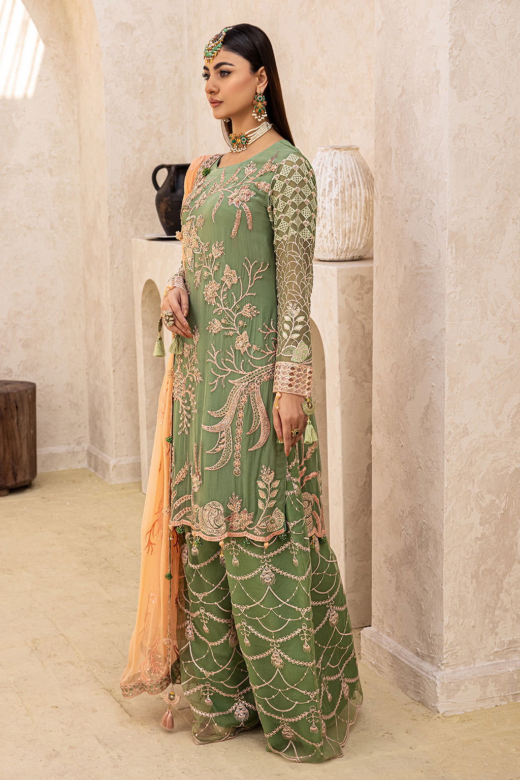 Zeenat Vol 18 Luxury  EMB. Semi Stitched 3pcs - Jotey