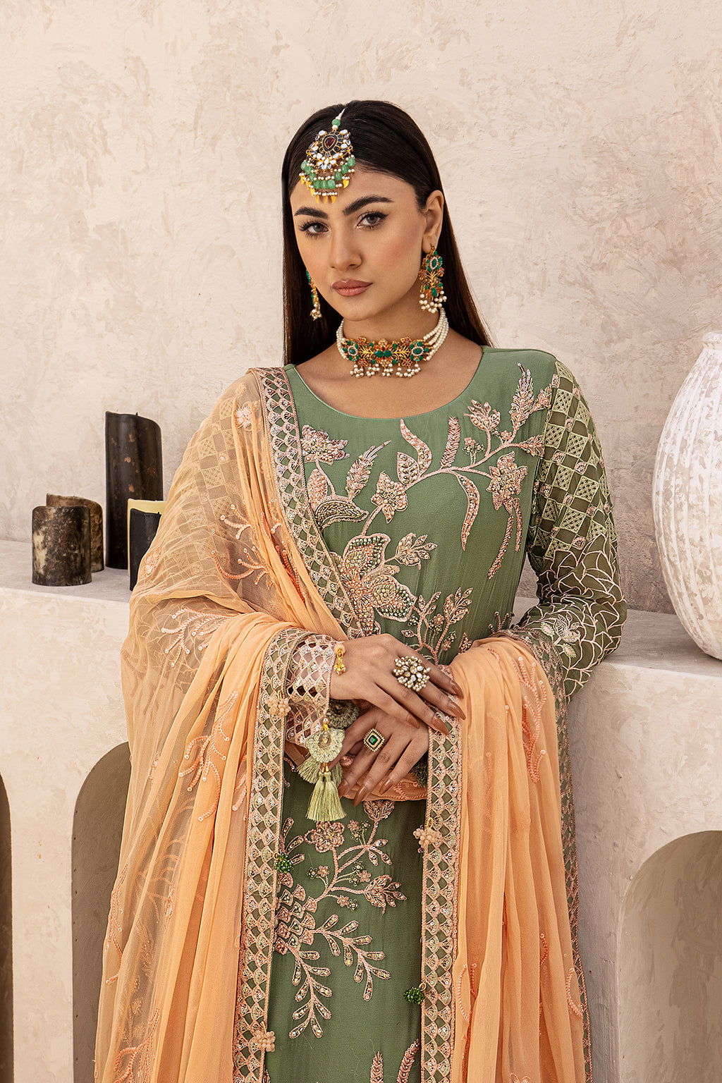 Zeenat Vol 18 Luxury  EMB. Semi Stitched 3pcs - Jotey
