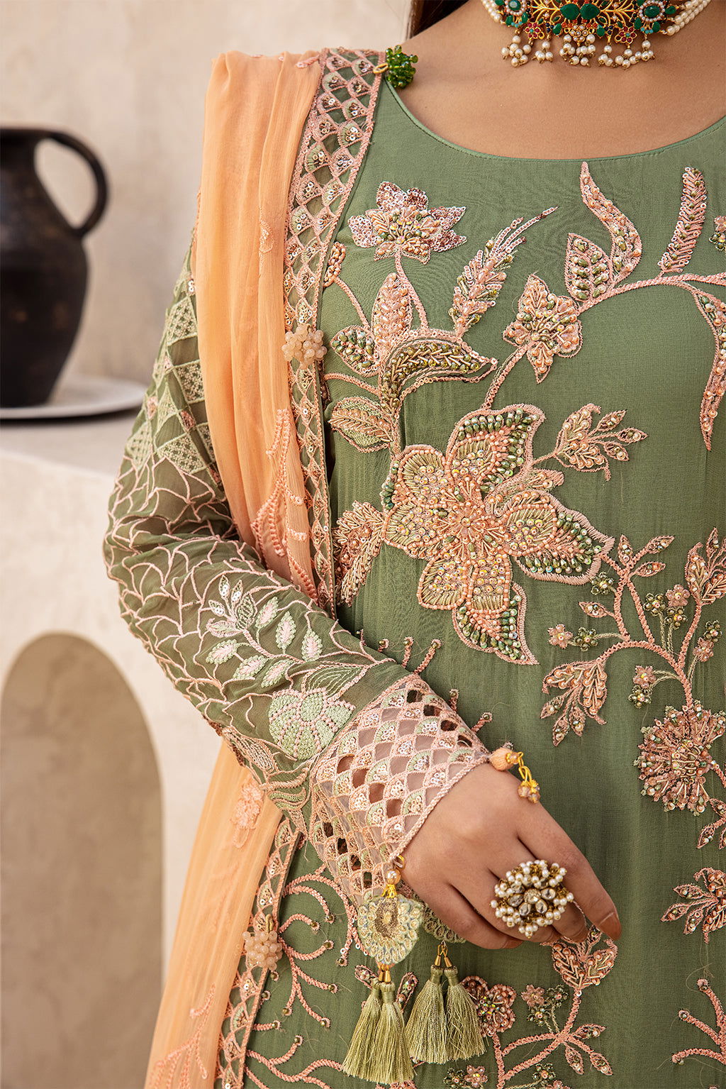 Zeenat Vol 18 Luxury  EMB. Semi Stitched 3pcs - Jotey