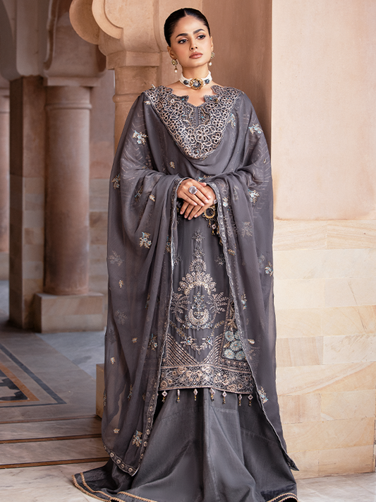 Zeenat Vol 19 Luxury EMB. Semi Stitched 3pcs - Jotey