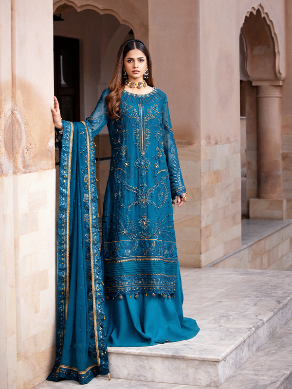 Zeenat Vol 19 Luxury EMB. Semi Stitched 3pcs - Jotey