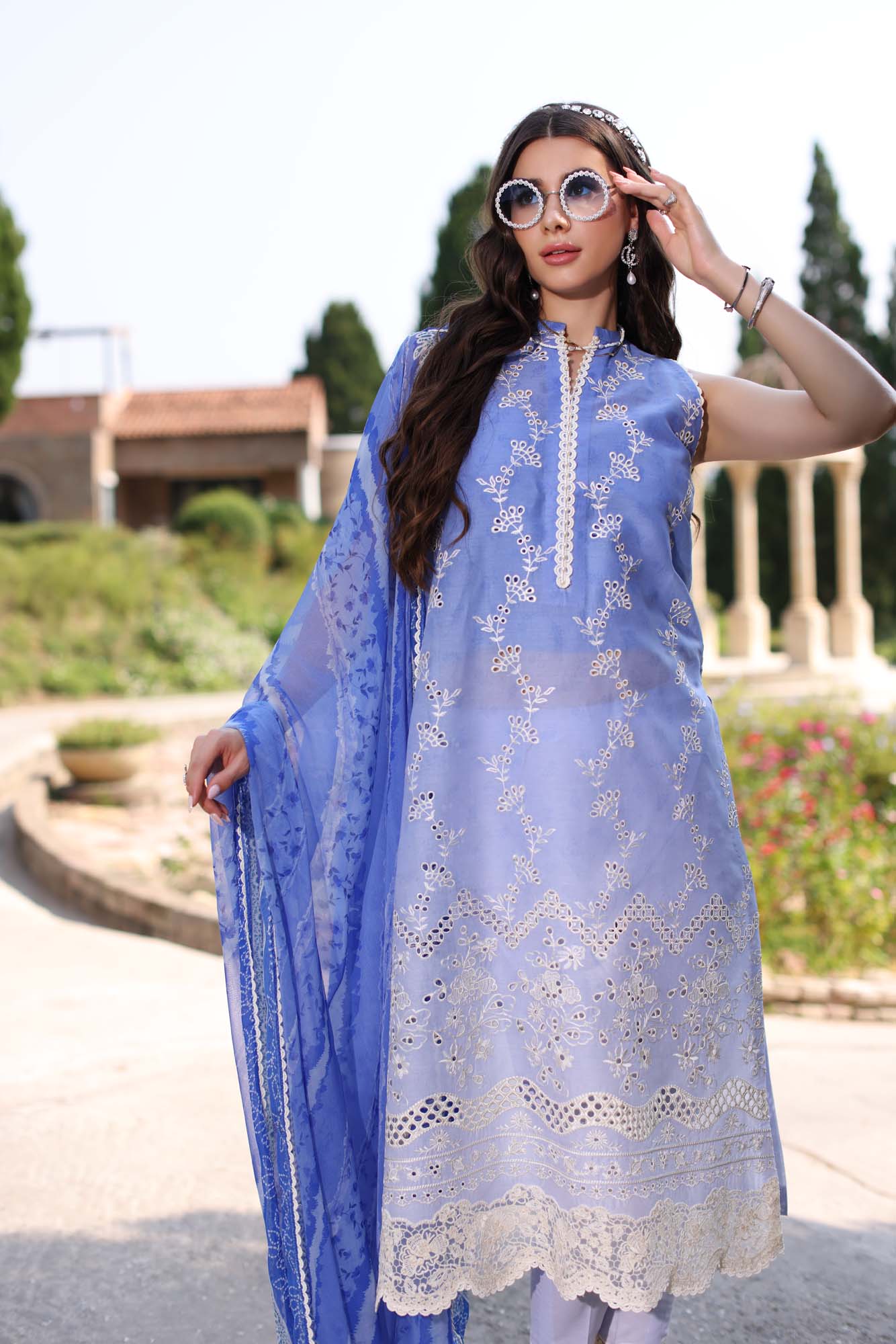 Noor By Saadia Asad Eid Luxe Printkari Embroidered Lawn Unstitched 3pcs