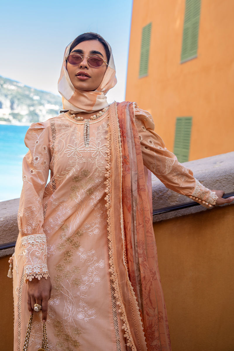 Zoha By Ansab Jahangir Embroidered Luxury Lawn'25 Unstitched 3pcs