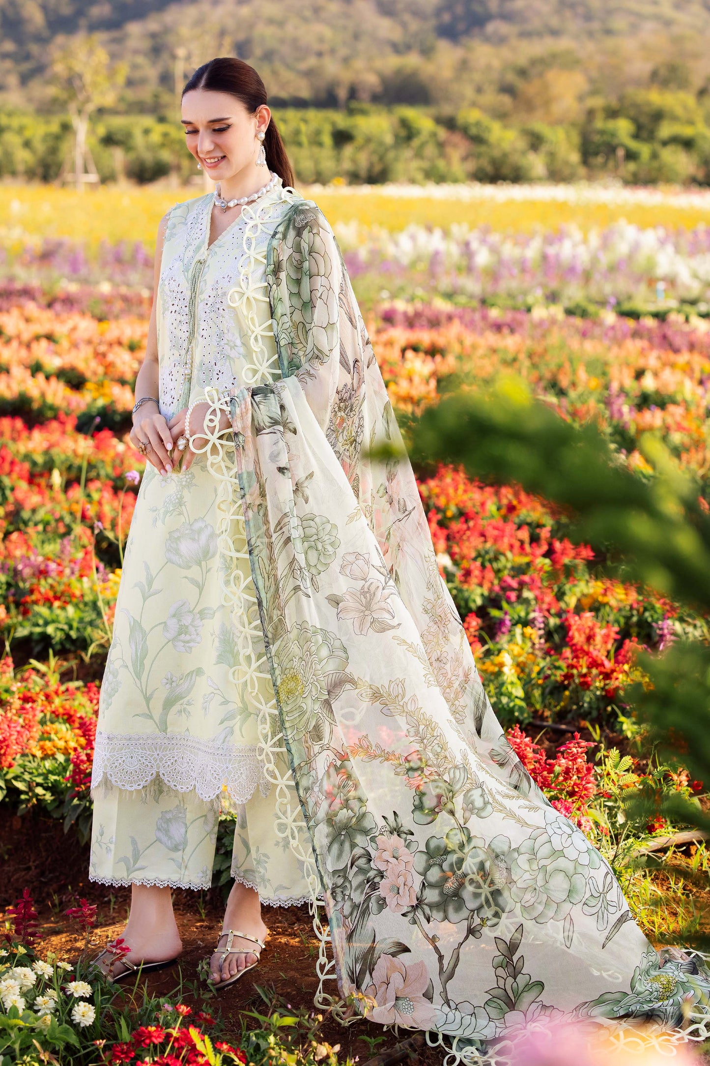 Jade Flora Embroidered Printed Lawn Unstitched 3pcs