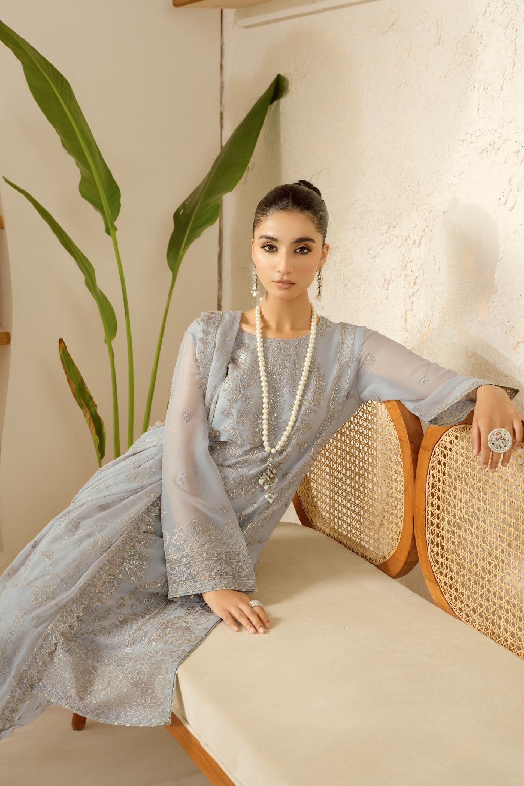 Sonehri By Ramsha Chiffon Unstitched 3pcs