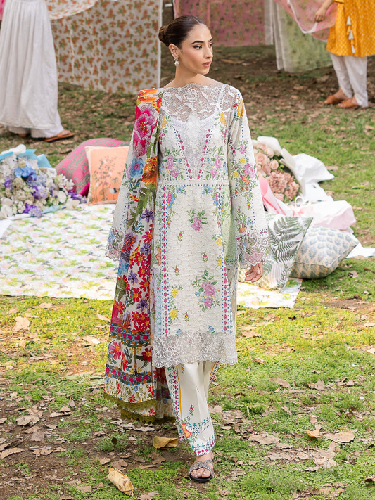 RAJBARI Printkari Sehiffli Exclusive Embroidered Unstitched 3pcs