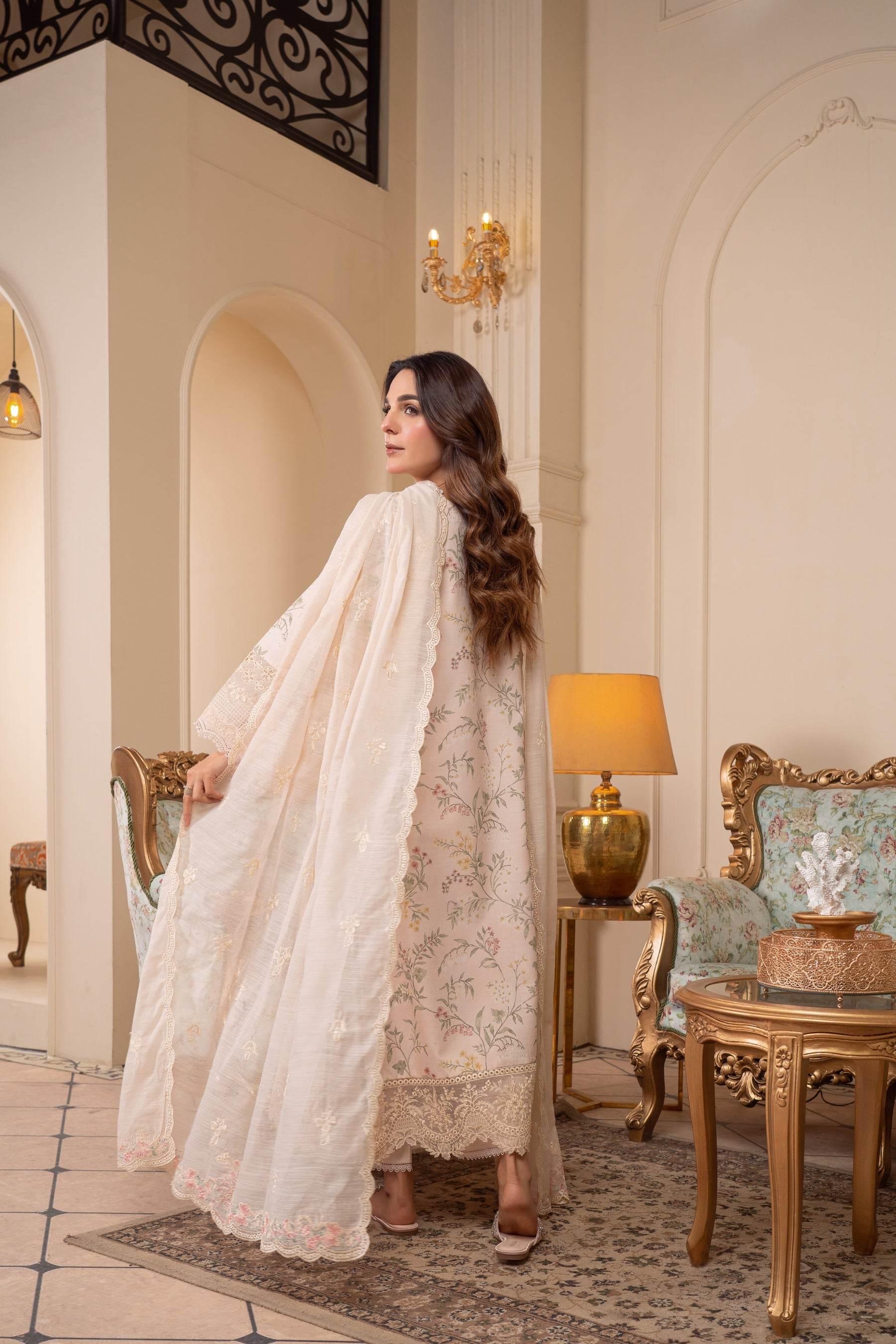Atiya Irfan Preet Vol-02 Embroidered Unstitched Lawn 3pcs - Jotey