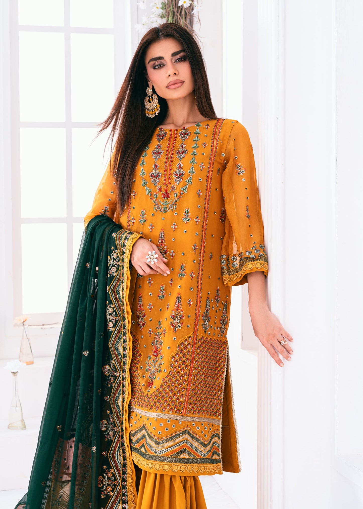 Lallaria By Noorma Kaamal Embroidered Chiffon Unstitched 3pcs