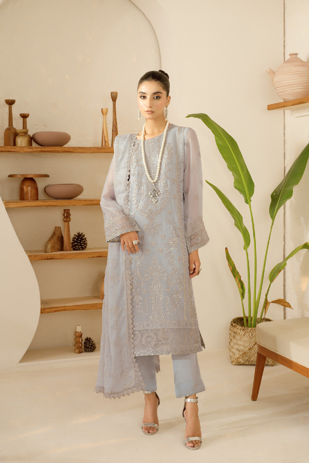 Sonehri By Ramsha Chiffon Unstitched 3pcs