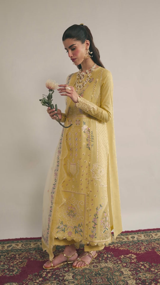 Qalamkar Qlinekari Embroidered Luxury Lawn Unstitched 3pcs