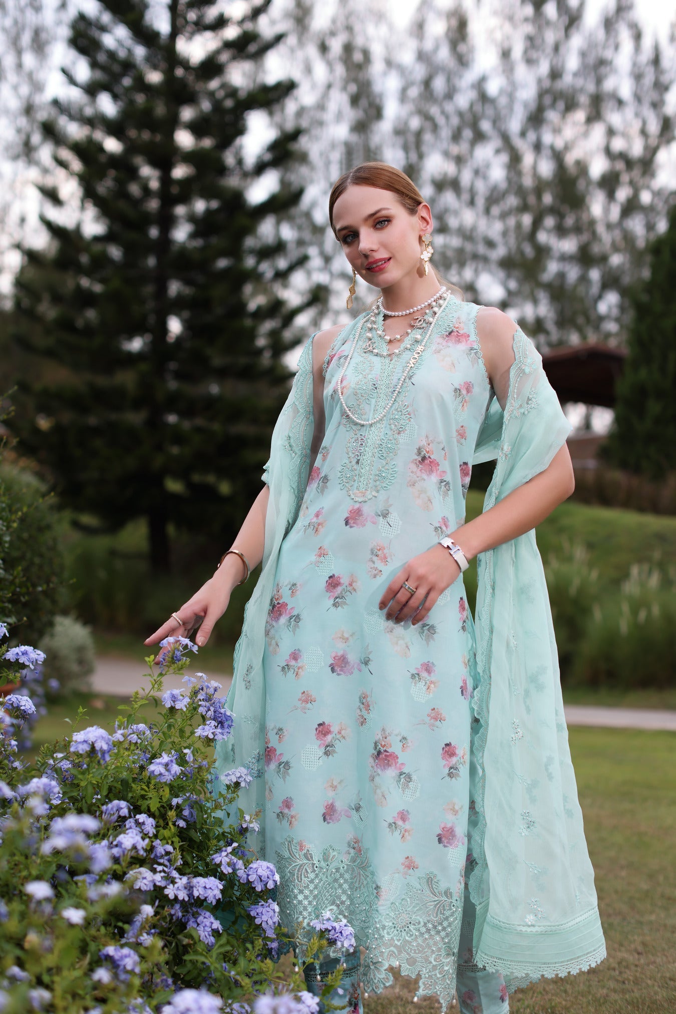Noor By Saadia Asad Eid Luxe Printkari Embroidered Lawn Unstitched 3pcs