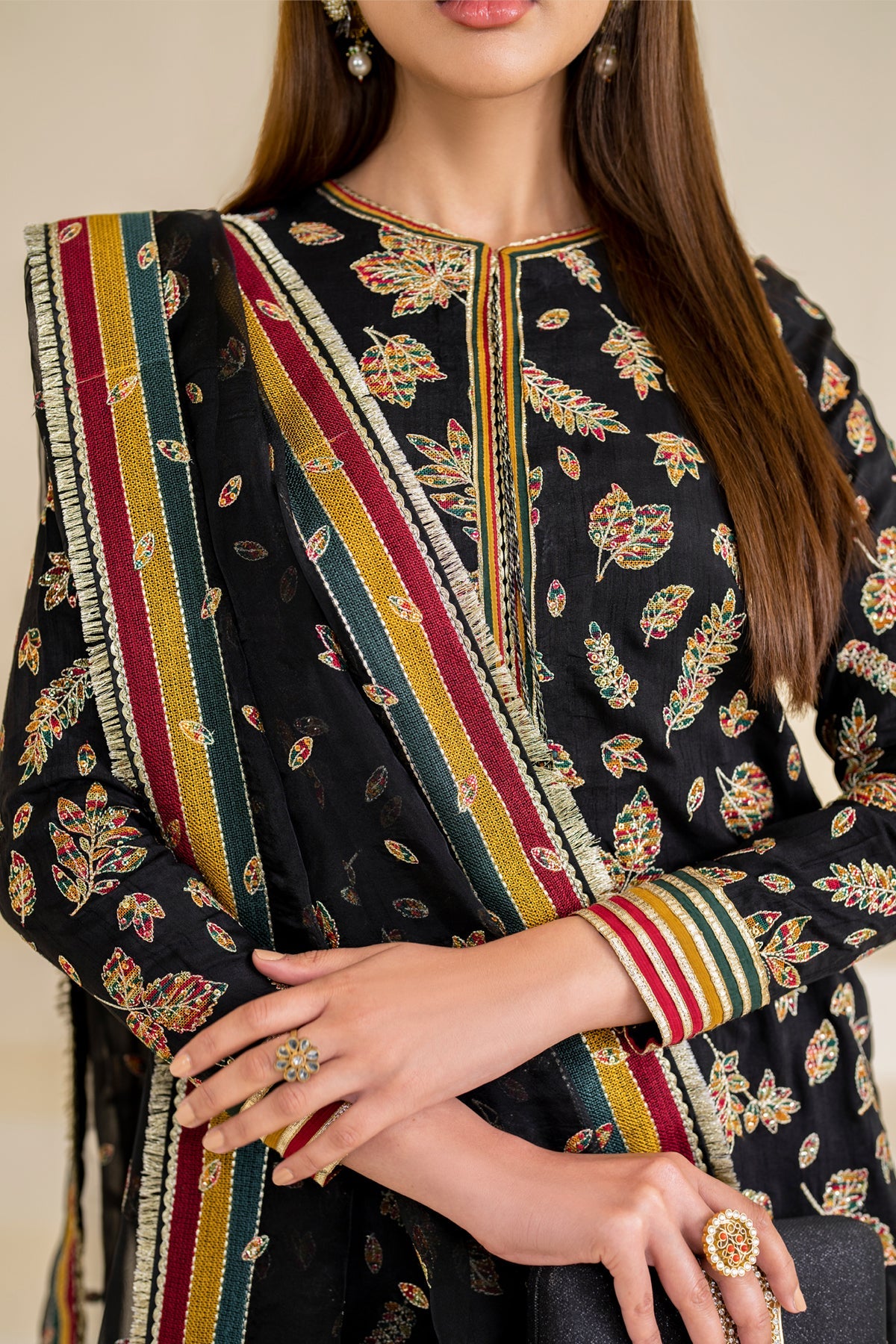 JAZMIN Premium Embroidered Raw Silk Unstitched 3pcs