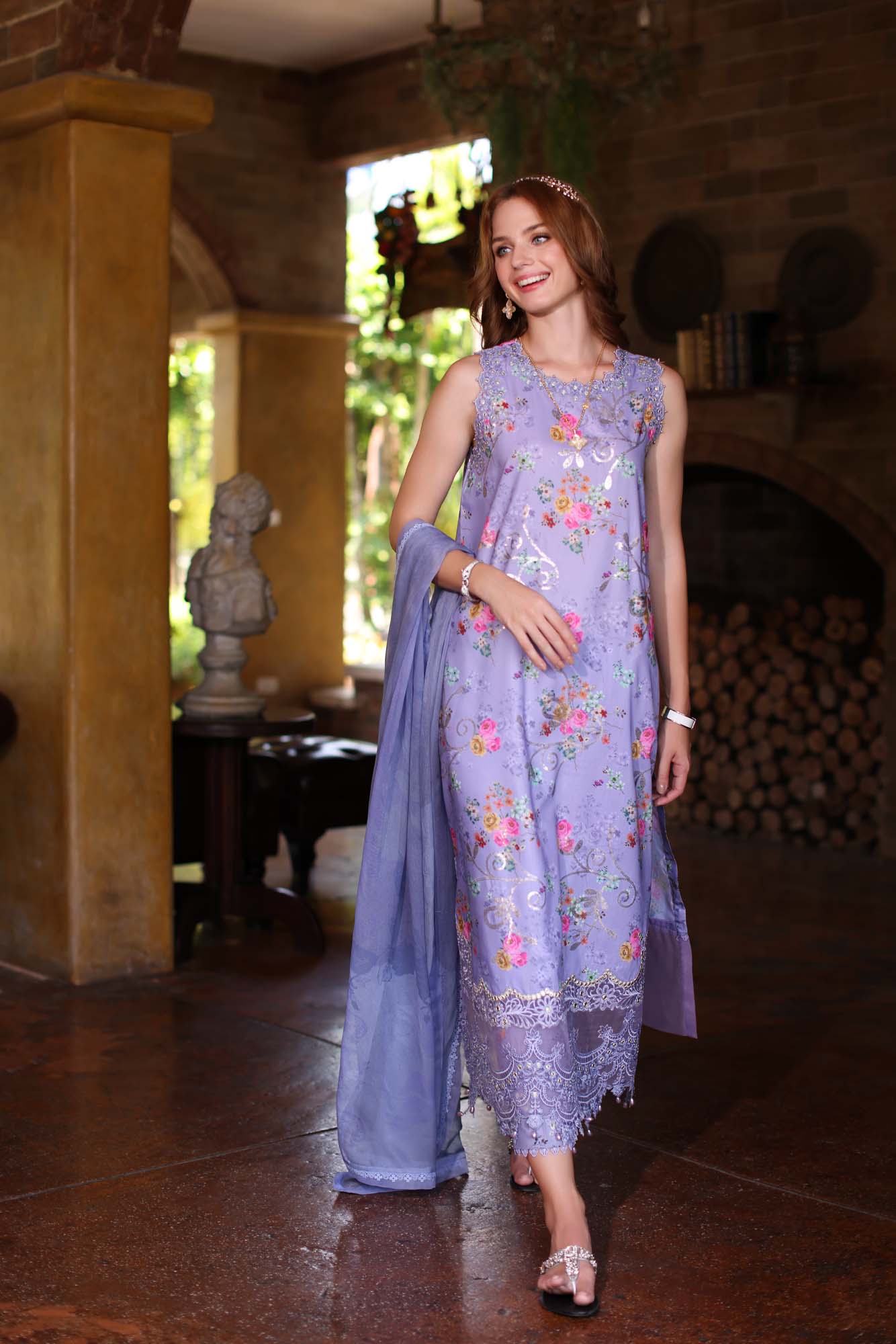Noor By Saadia Asad Eid Luxe Printkari Embroidered Lawn Unstitched 3pcs