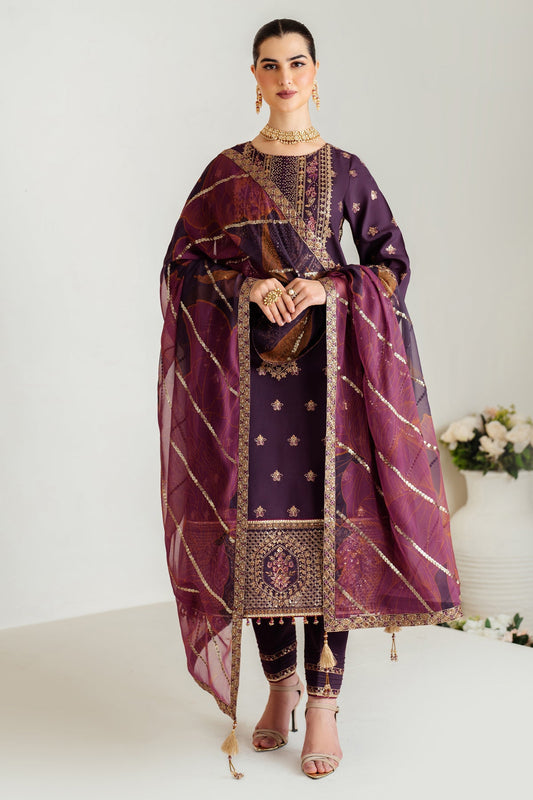 Luxe Raw Silk By Alizeh Embroidered Organza Unstitched 3pcs
