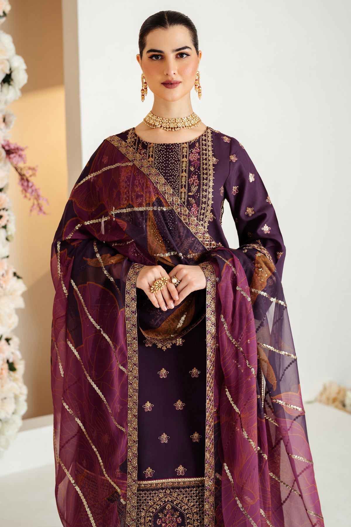 Luxe Raw Silk By Alizeh Embroidered Organza Unstitched 3pcs